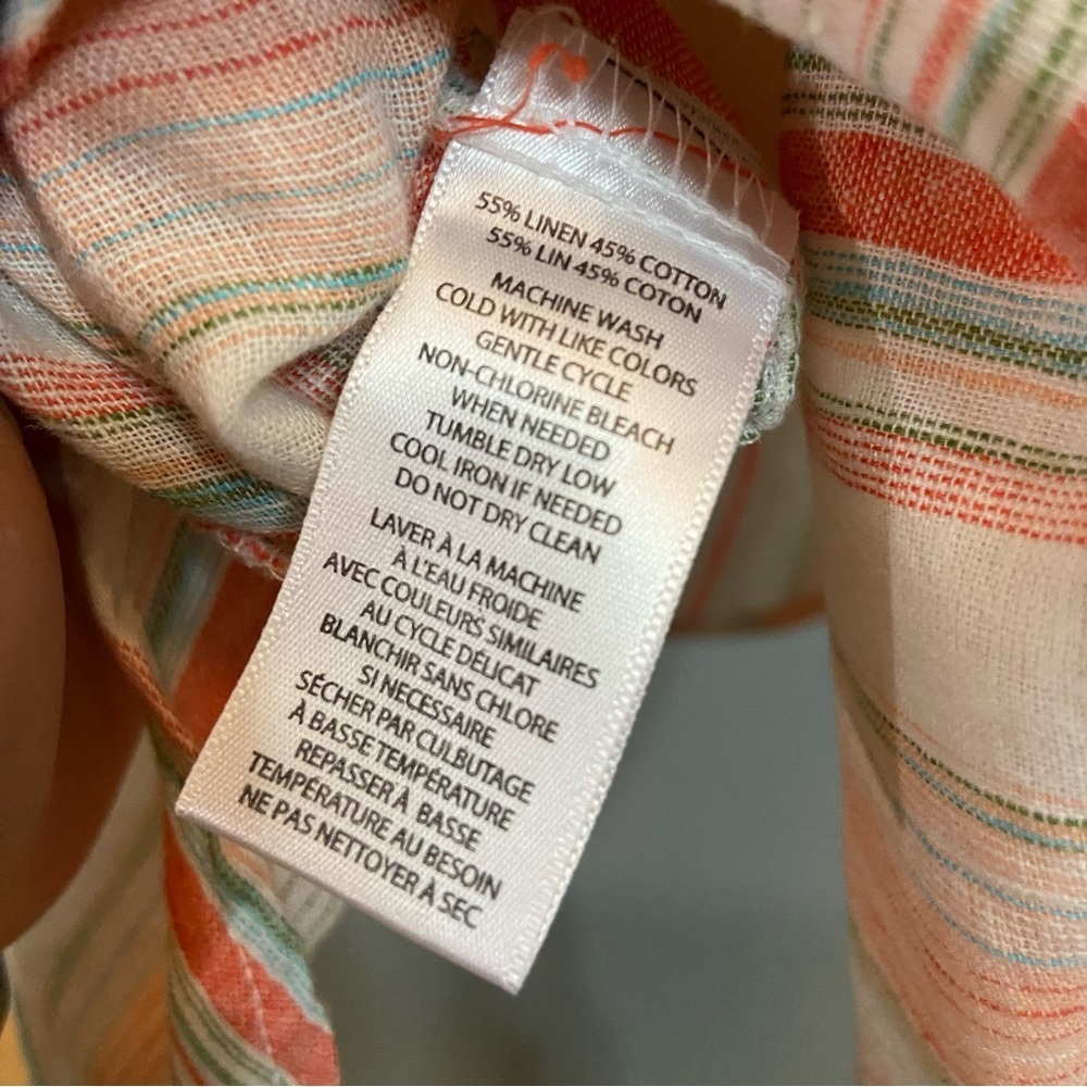 Beachlunchlounge Women's Multicolored Linen & Cotton Blend Sleeveless Tunic Top - Picture 10 of 11